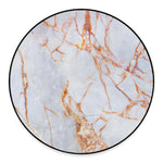 Grey Bronze Marble Print Round Floor Mat