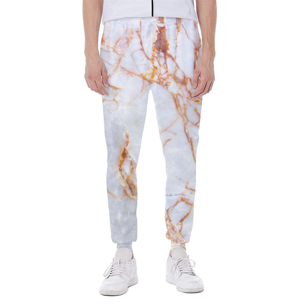 Grey Bronze Marble Print Scuba Joggers