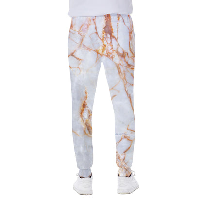 Grey Bronze Marble Print Scuba Joggers