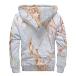 Grey Bronze Marble Print Sherpa Lined Zip Up Hoodie