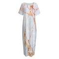 Grey Bronze Marble Print Short Sleeve Long Nightdress