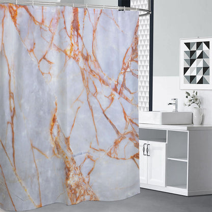 Grey Bronze Marble Print Shower Curtain