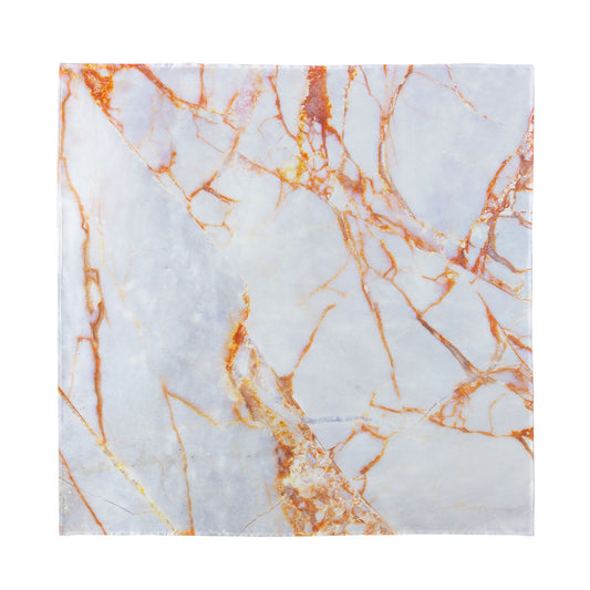 Grey Bronze Marble Print Silk Bandana