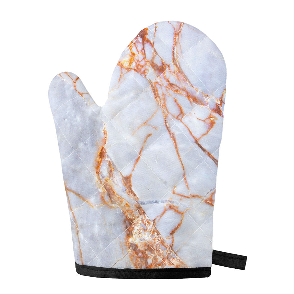Grey Bronze Marble Print Single Oven Mitt