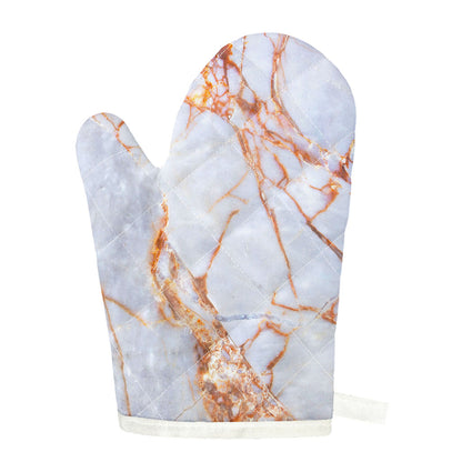 Grey Bronze Marble Print Single Oven Mitt