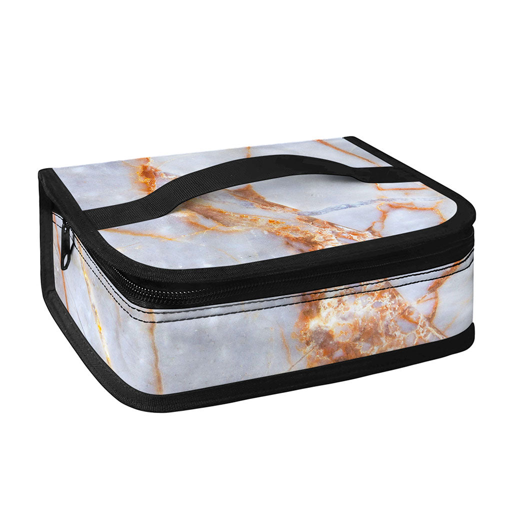 Grey Bronze Marble Print Small Lunch Bag