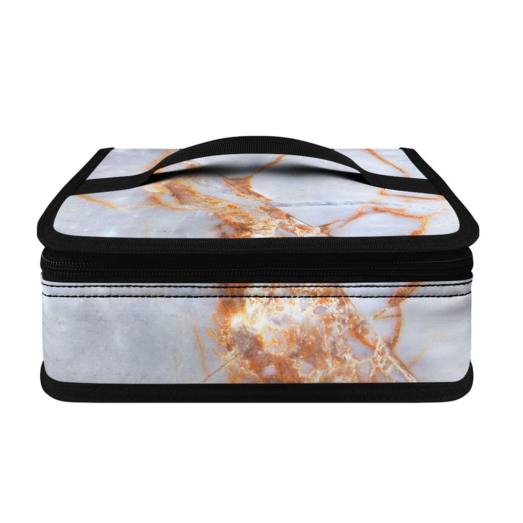 Grey Bronze Marble Print Small Lunch Bag