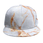 Grey Bronze Marble Print Snapback Cap