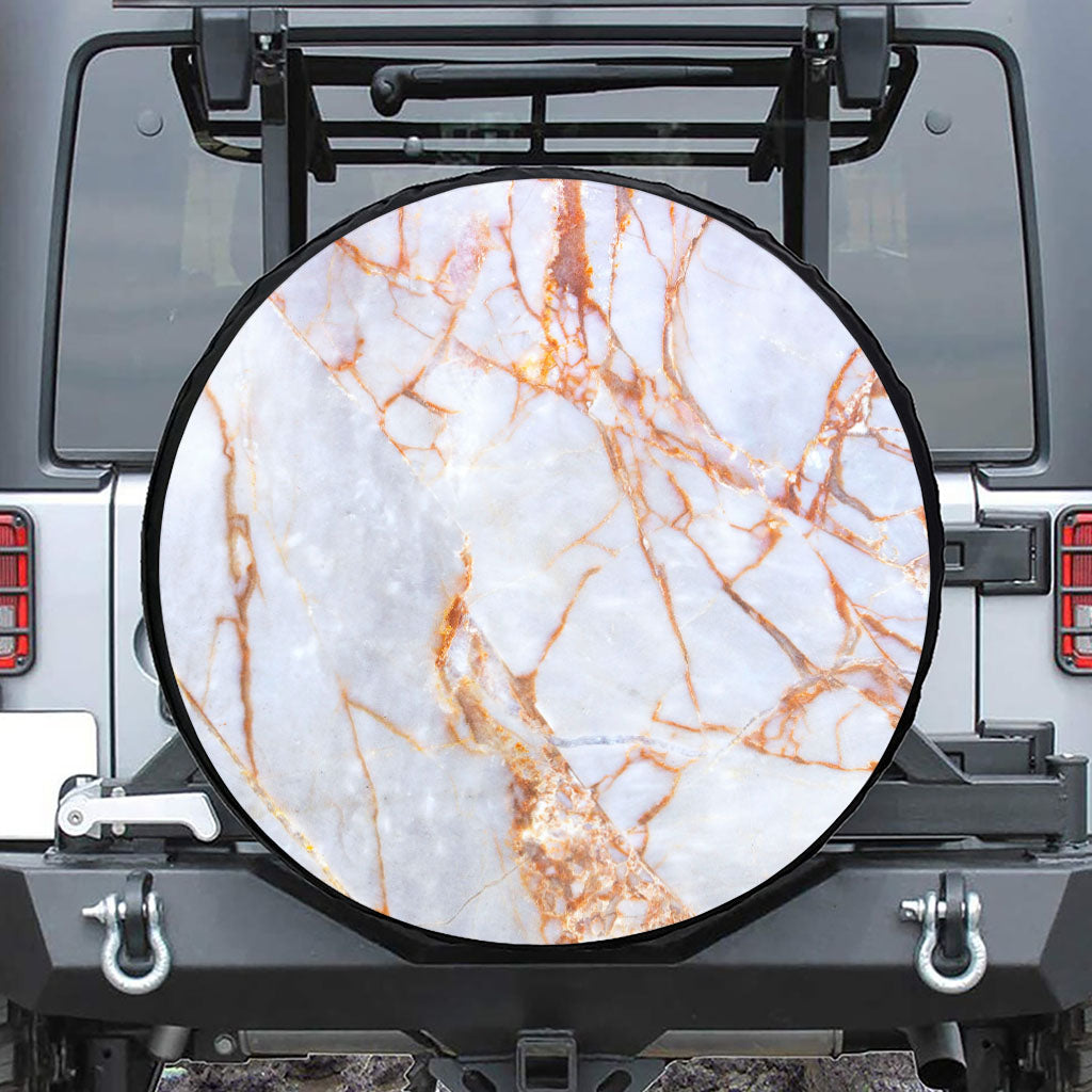 Grey Bronze Marble Print Tire Cover