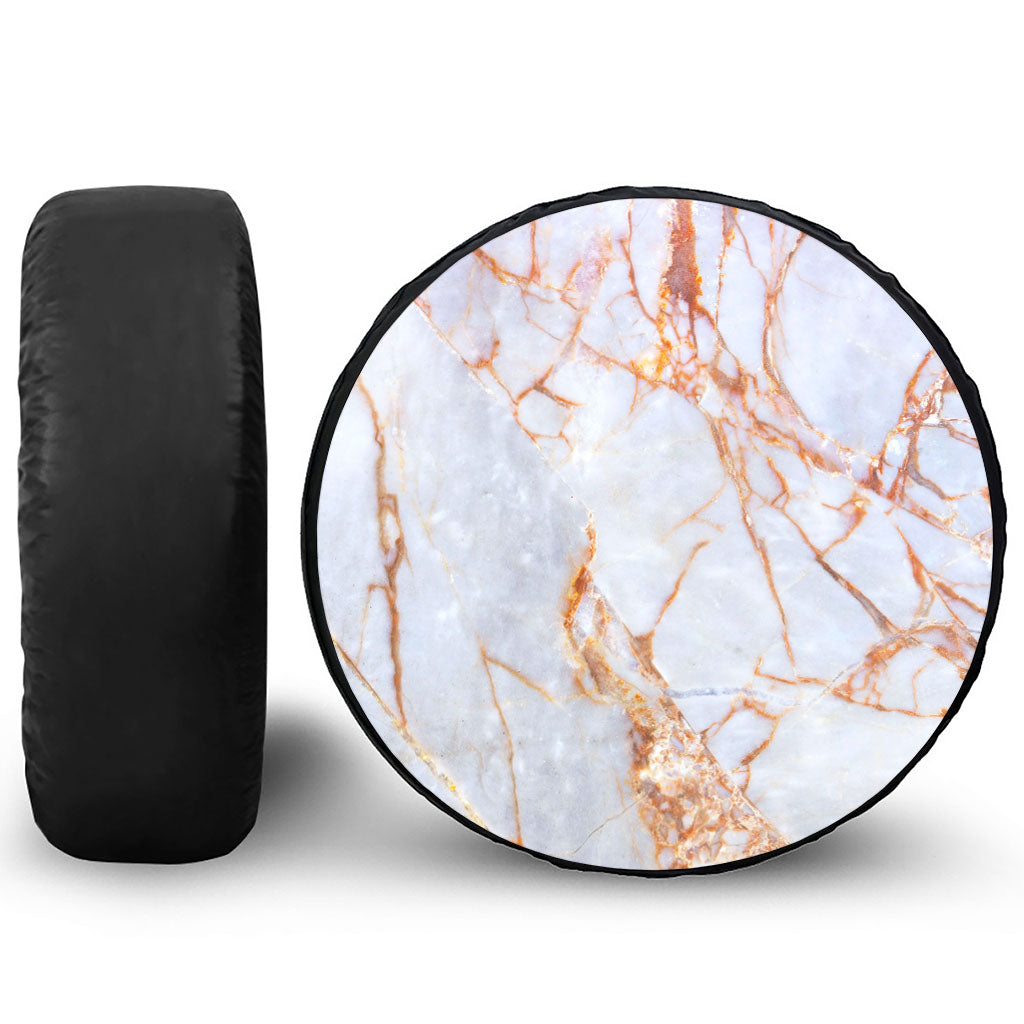Grey Bronze Marble Print Tire Cover