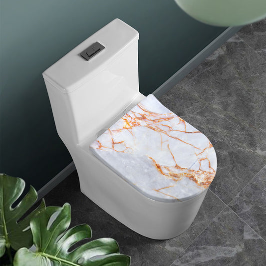 Grey Bronze Marble Print Toilet Lid Cover