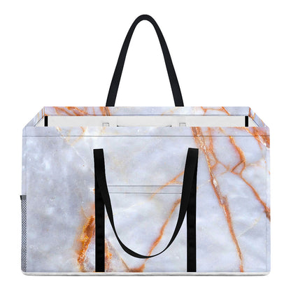 Grey Bronze Marble Print Utility Tote Bag