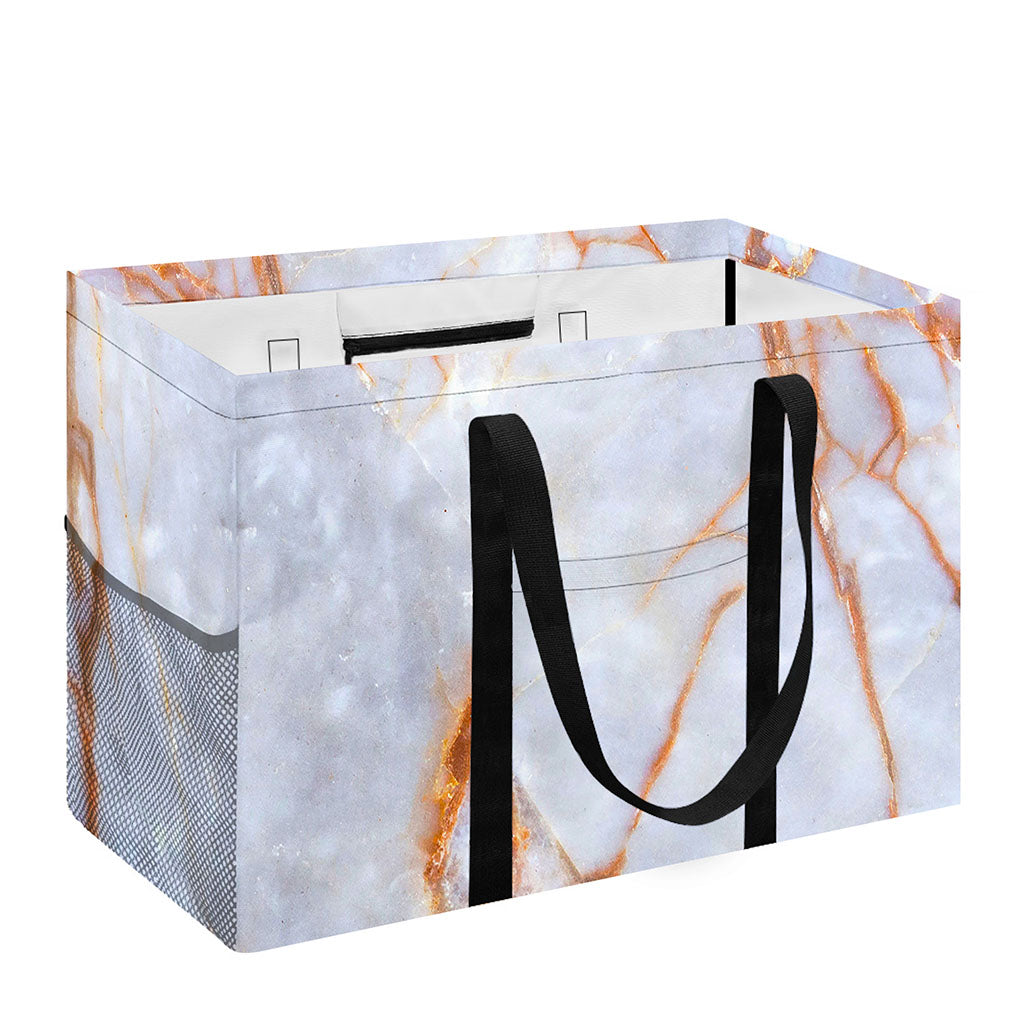 Grey Bronze Marble Print Utility Tote Bag