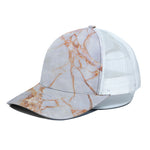 Grey Bronze Marble Print White Mesh Trucker Cap