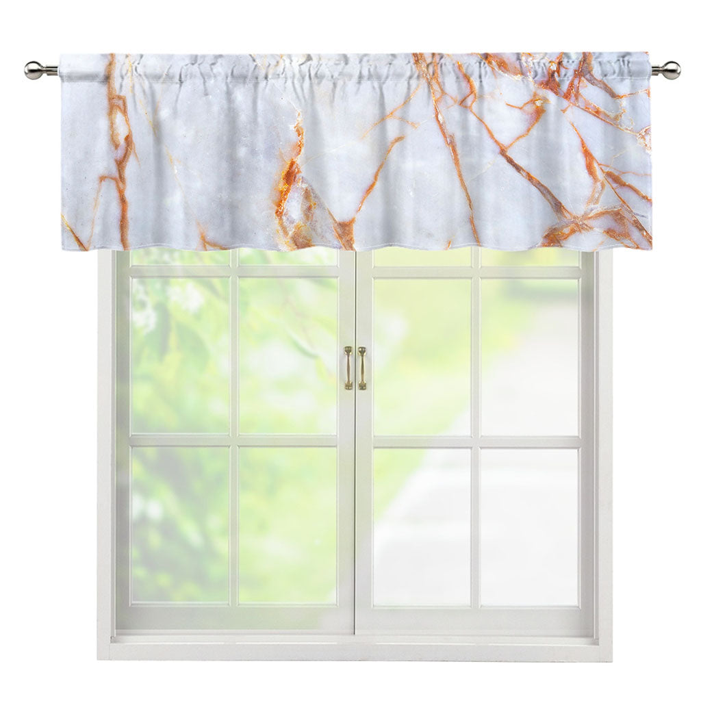 Grey Bronze Marble Print Window Valance
