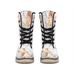 Grey Bronze Marble Print Winter Boots