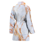 Grey Bronze Marble Print Women's Bathrobe