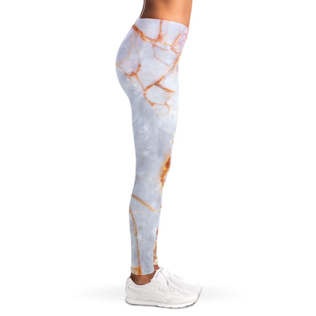 Grey Bronze Marble Print Women's Leggings