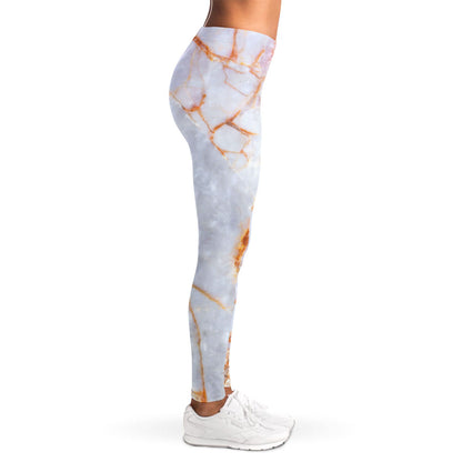 Grey Bronze Marble Print Women's Leggings