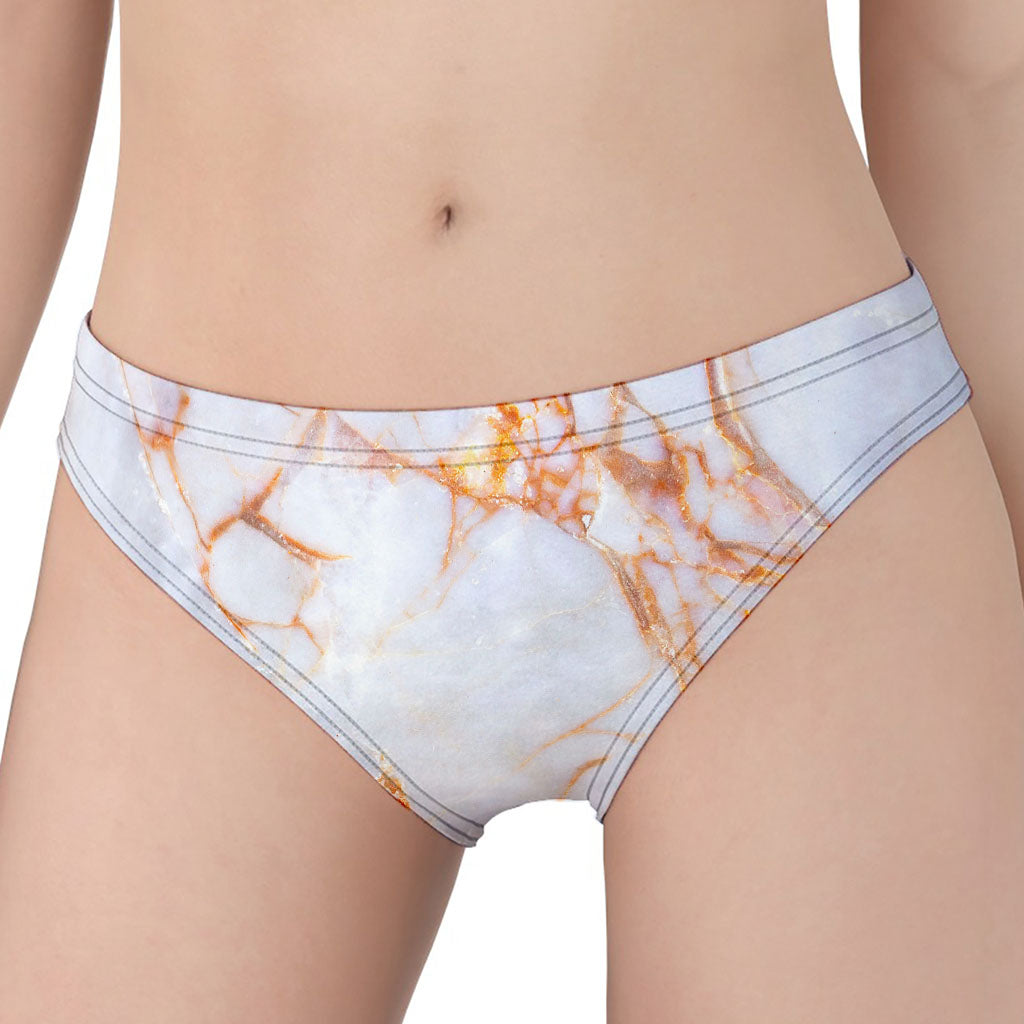 Grey Bronze Marble Print Women's Panties