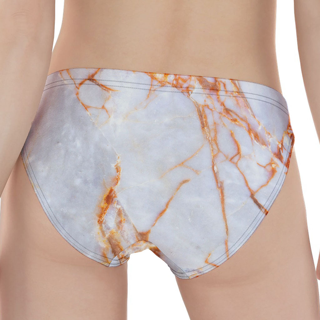 Grey Bronze Marble Print Women's Panties