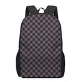 Grey Buffalo Plaid Pattern Print 17 Inch Backpack