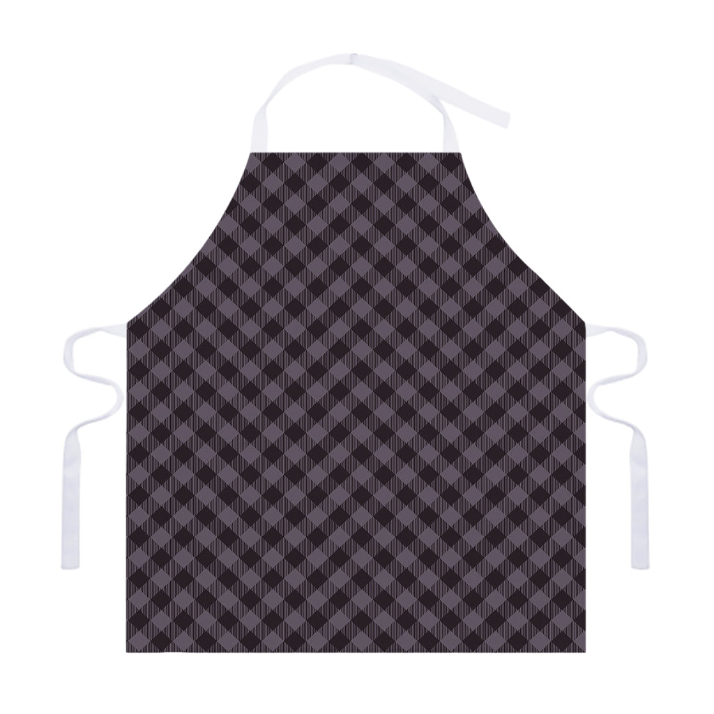 Grey Buffalo Plaid Pattern Print Adjustable Apron
