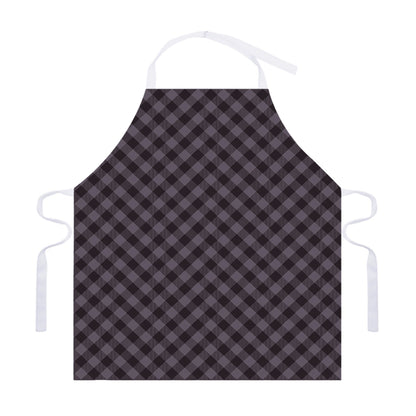 Grey Buffalo Plaid Pattern Print Adjustable Apron