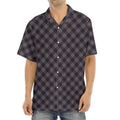 Grey Buffalo Plaid Pattern Print Aloha Shirt