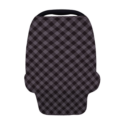 Grey Buffalo Plaid Pattern Print Baby Seat Cover