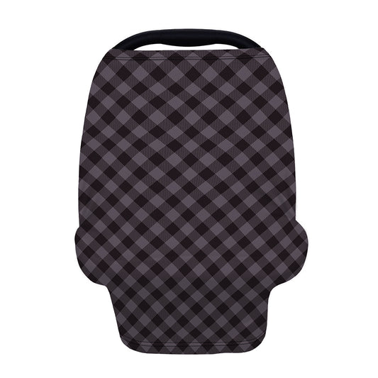 Grey Buffalo Plaid Pattern Print Baby Seat Cover