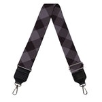 Grey Buffalo Plaid Pattern Print Bag Strap