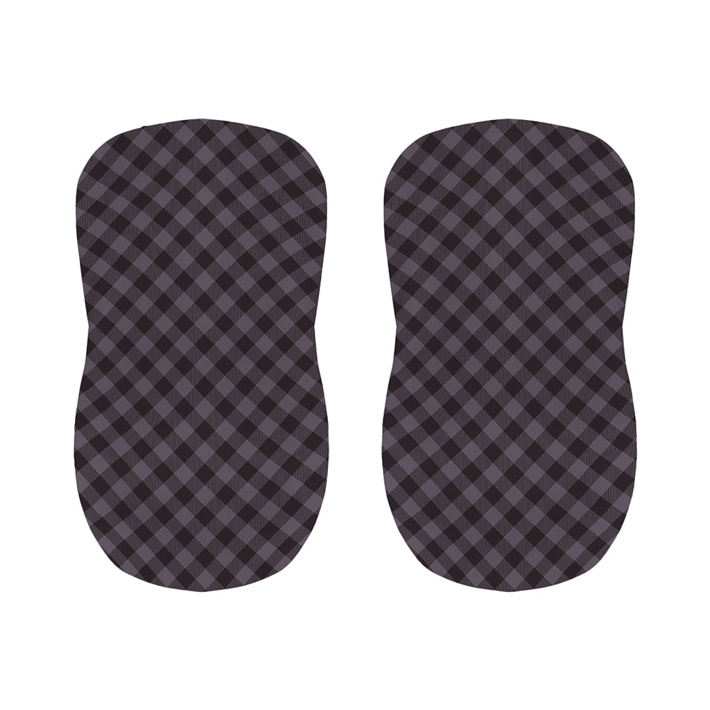 Grey Buffalo Plaid Pattern Print Bar Stool Covers
