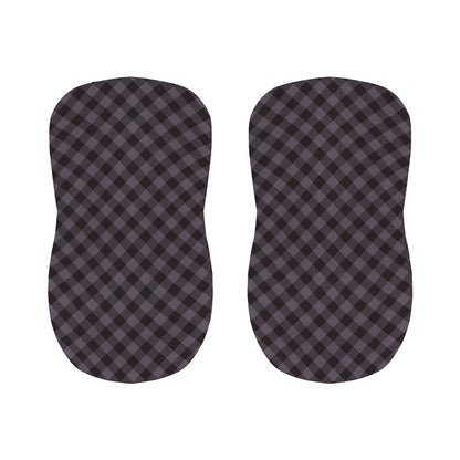 Grey Buffalo Plaid Pattern Print Bar Stool Covers