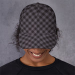 Grey Buffalo Plaid Pattern Print Baseball Cap