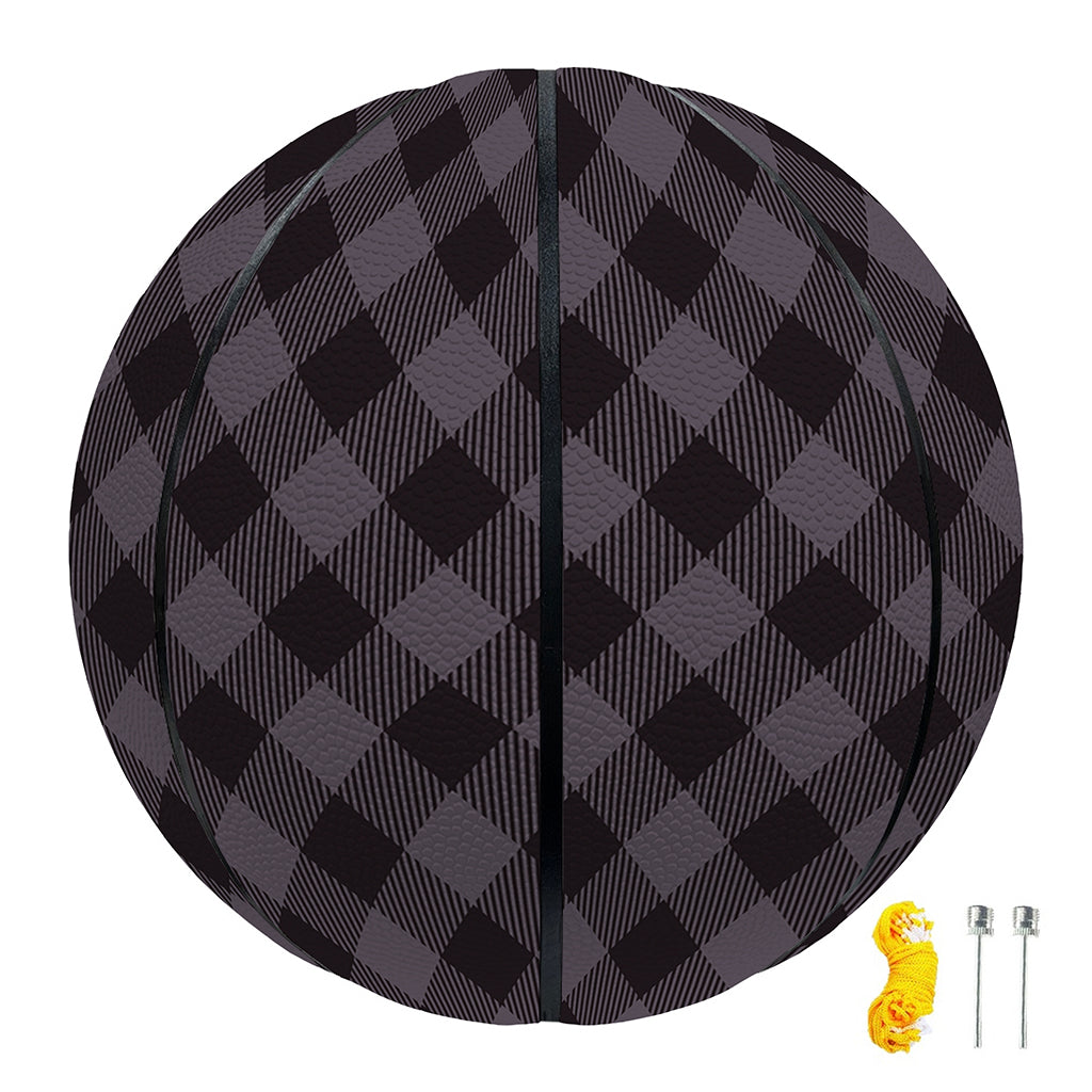 Grey Buffalo Plaid Pattern Print Basketball