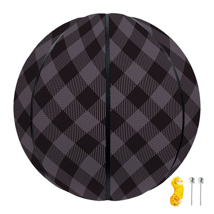 Grey Buffalo Plaid Pattern Print Basketball