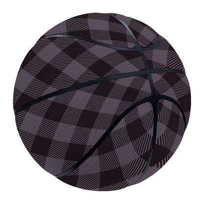 Grey Buffalo Plaid Pattern Print Basketball