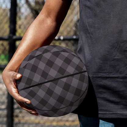 Grey Buffalo Plaid Pattern Print Basketball