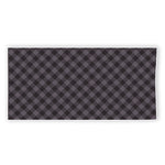 Grey Buffalo Plaid Pattern Print Beach Towel
