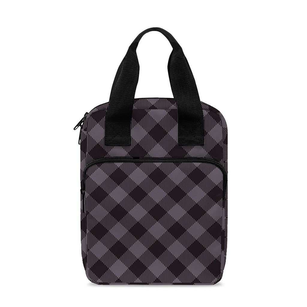 Grey Buffalo Plaid Pattern Print Bible Tote Bag
