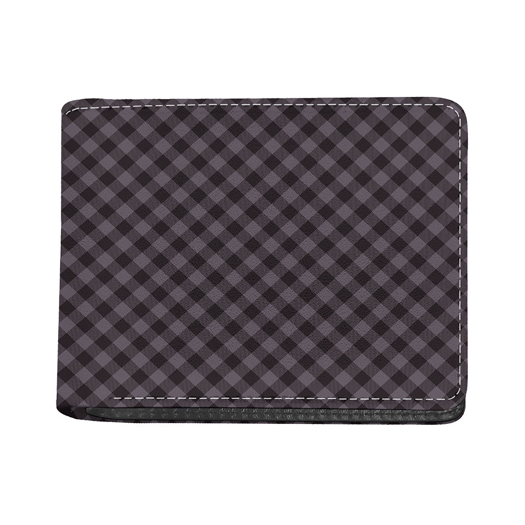Grey Buffalo Plaid Pattern Print Bifold Wallet