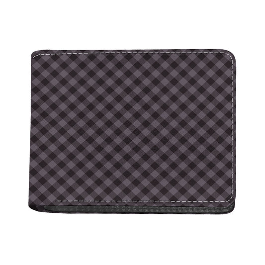 Grey Buffalo Plaid Pattern Print Bifold Wallet