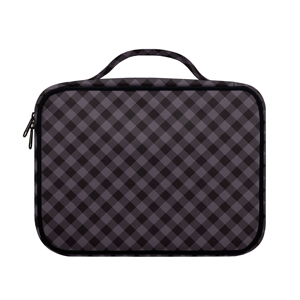 Grey Buffalo Plaid Pattern Print Briefcase Bible Bag