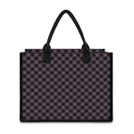 Grey Buffalo Plaid Pattern Print Canvas Tote Bag