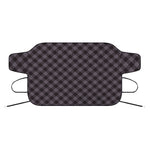 Grey Buffalo Plaid Pattern Print Car Windshield Snow Cover