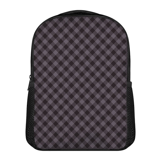 Grey Buffalo Plaid Pattern Print Casual Backpack