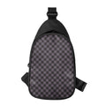 Grey Buffalo Plaid Pattern Print Sling Bag