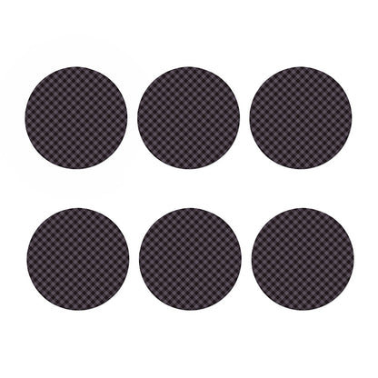 Grey Buffalo Plaid Pattern Print Coaster Set
