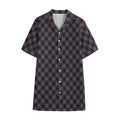 Grey Buffalo Plaid Pattern Print Cotton Hawaiian Shirt